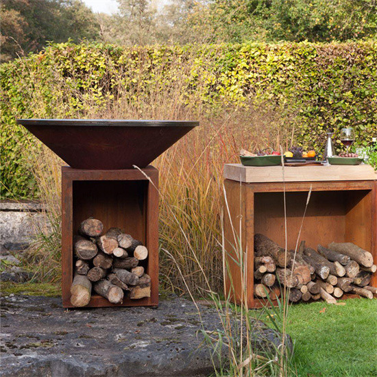 Corten Steel Charcoal Bbq Grill High Quality Garden Barbecue