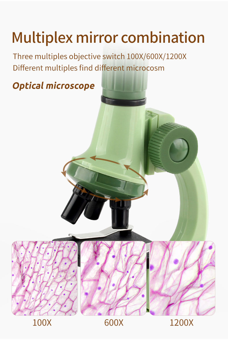 Student Science And Biology Experimental Equipment Plastic 1200 Times Microscope Toy
