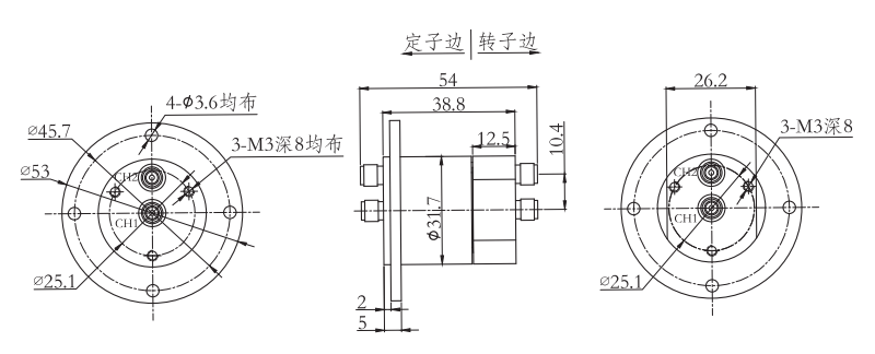 hf0218-31 series HF0218-31 Series Dual Channel 18GHz RF Rotary Connector slip ring Drawing 