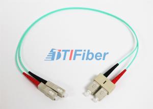 China LSZH Fiber Optic Patch Cord Aqua OM4 2.0mm Cable High Retrun Loss wholesale