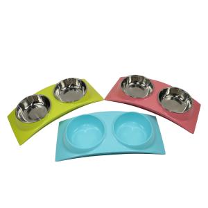 China Cute Pet Food Bowls For Cats Stainless Steel Dog Bowls Non Slip Teddy Bichon Puzzle Puppy 8 Inch 9 Inch wholesale