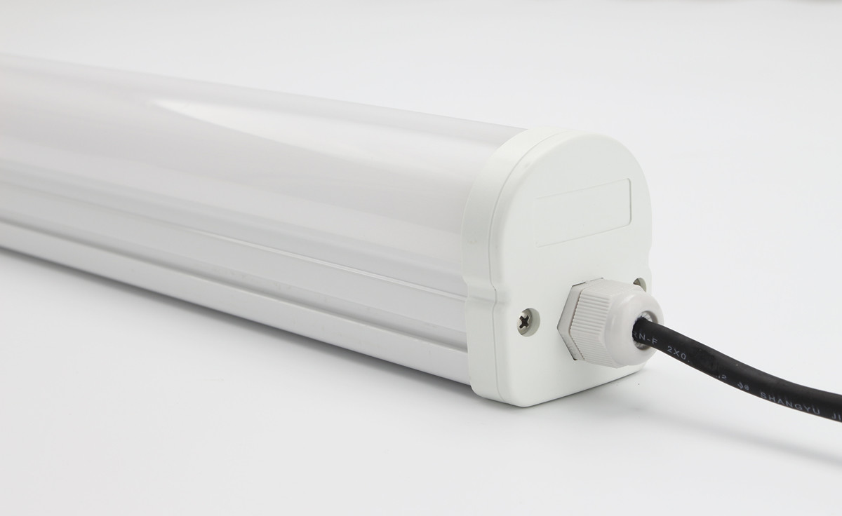 IP65 LED Batten Light cool design,white mix gray PC body,fast install supermarket