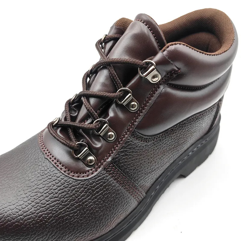 Brown Anti Puncture Safety Shoes Durable Iron Toe Shoes Anti Smash