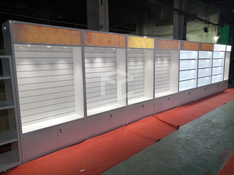 OEM Mobile Phone Display Showcase MDF 16mm Thick Phone Store Decoration