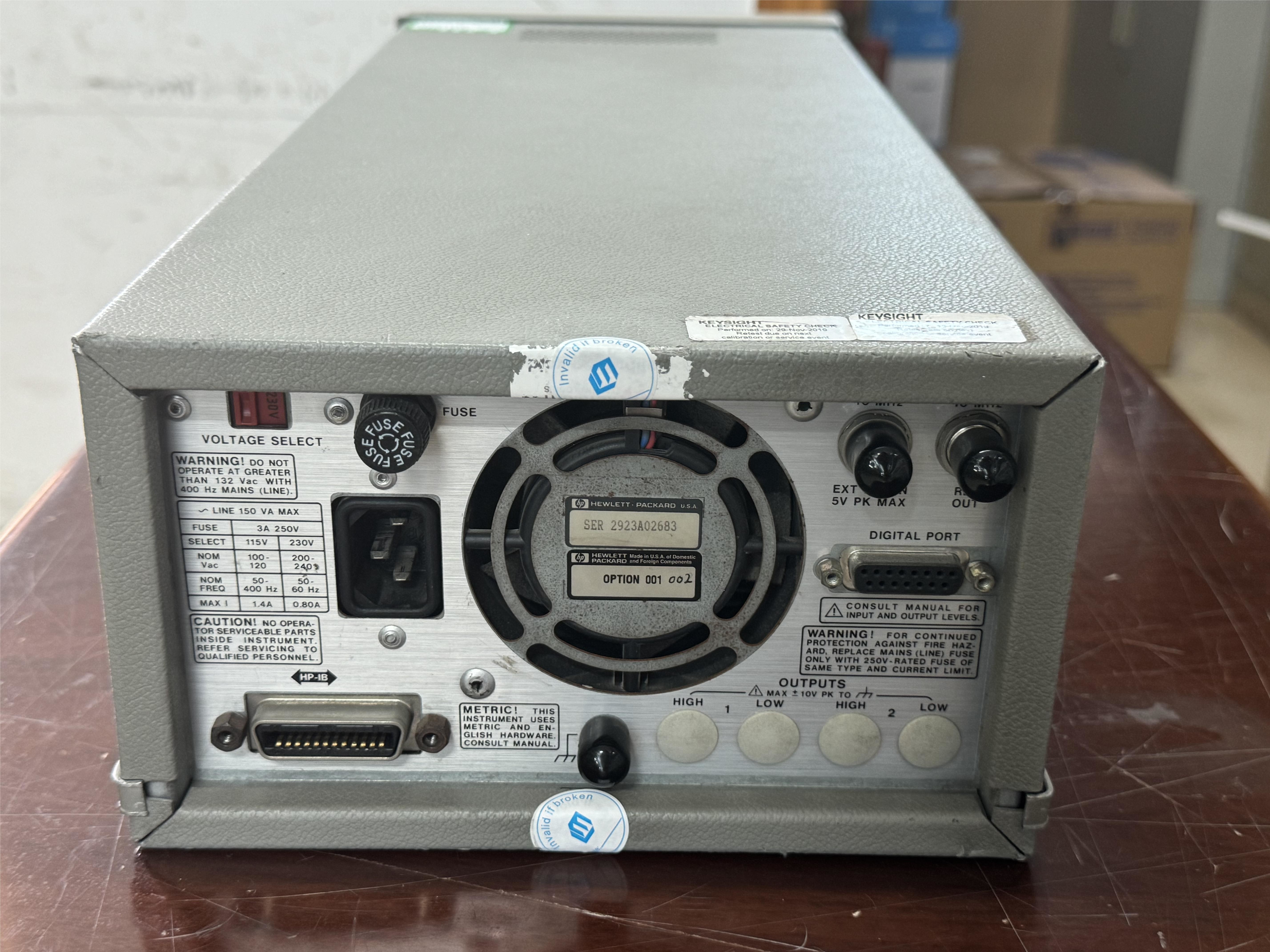 Keysight Agilent 8904A Multifunction Synthesizer 600 kHz OPT 001 002 Tested Functions Max Reading Speed 000 readings/s
