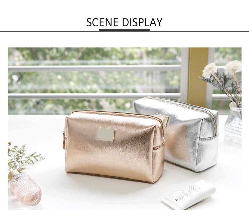 Luxury Beautiful Small Cross Stripe Leather PU Makeup Bag