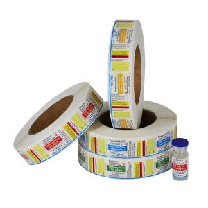China Oil Resistant 10ml Vial Labels , 6cm Wide Vinyl Bottle Labels wholesale