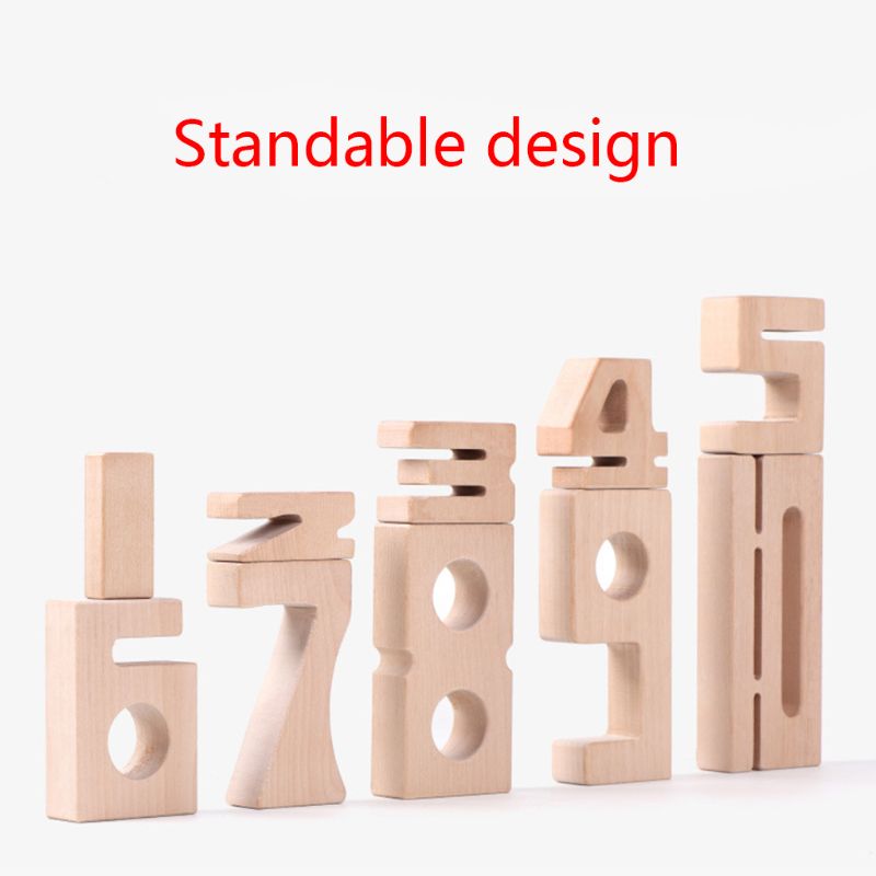 Balance Jenga Wooden Number Blocks Toys 16cm Jumbo Wooden Building Blocks