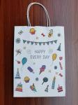 CMYK Printed Kraft Paper Takeaway Shopping Bags 60gsm Food Grade