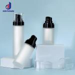 Skincare Cream Pump Bottle Transparent Round PET Bottles With Cap