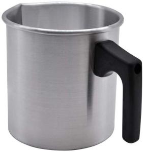 China Aluminum Wax Melting Pitcher Silver Color Candle Melting pot in 1200ml with Non-drip Design and Heat-Resistant Handle wholesale