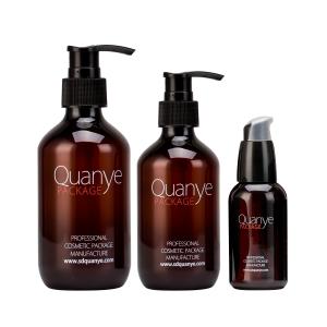 China OEM Pump Amber Cosmetic Bottles / PET Empty Foundation Bottle 300ml 500ml wholesale