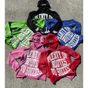 China Custom Distressed Patch Embroidery Vintage Applique Men's Cropped Stone Acid Washed Hoodie wholesale