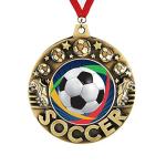 Custom Soccer Medals Engravable / Gold Football Medal with Free Lanyard