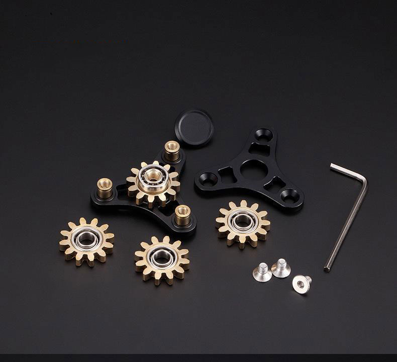 Stress Relief Toys Four Tooth Linkage Pure Copper Gyroscope Fidget Spinner for Adults