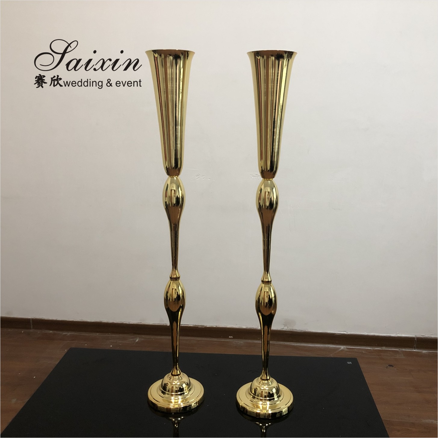 Beautiful Gold Metal Vase Decoration Home Tall For Wedding Centerpieces 80CM