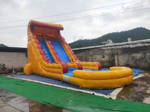 China Double Tripple Stitch Commercial Inflatable Slide Bouncer Blow Up Water Slide With Pool EN71 wholesale