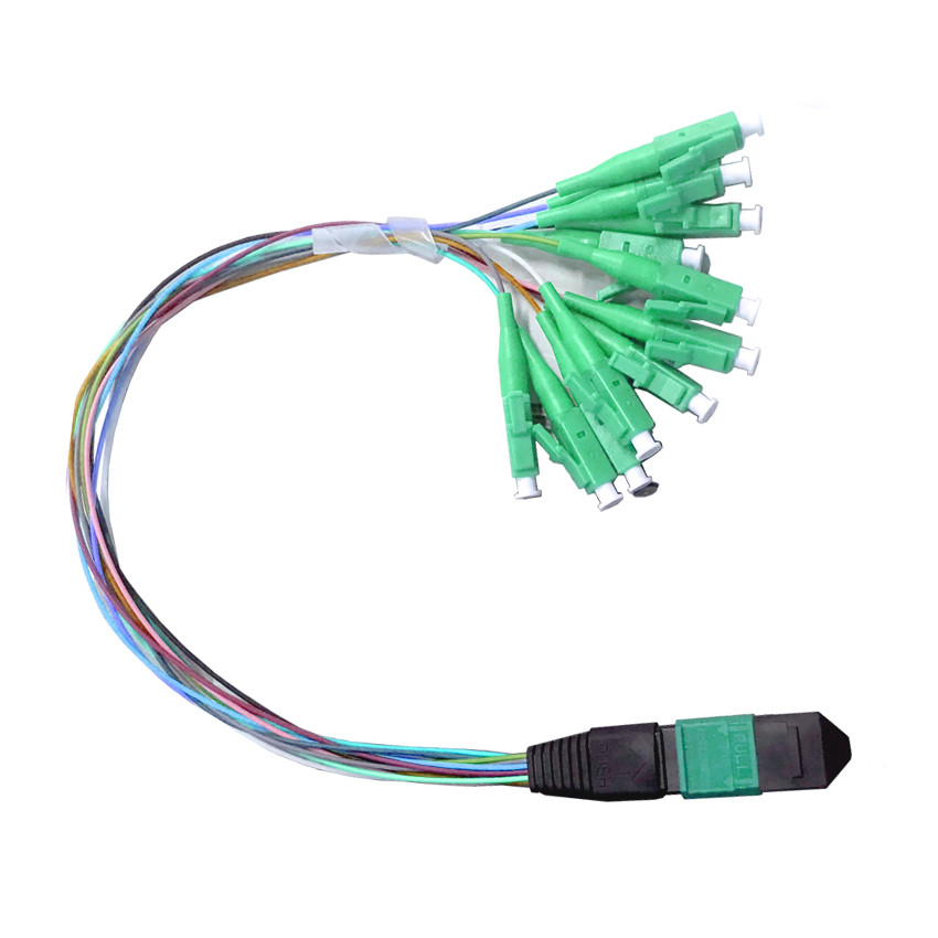 MPO MTP LC 12 Core Fiber Patch Cord For Network Rack / Panel