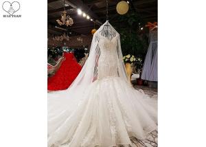 China Off White Wedding Ladies Bridal Gown Custom Beading Lace Long Fishtail Bandage wholesale