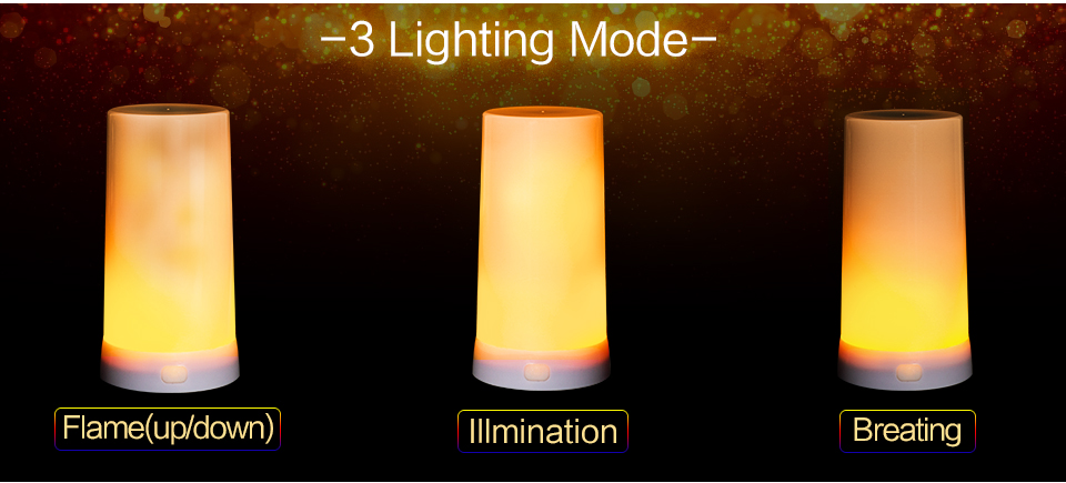 5W DC5V 1A USB Magnetic Gravity Sensor Led Flame Lamp With IR Remote Control