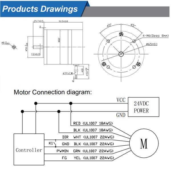 80mm Round 0.28Nm 2500rpm 24v Bldc Brushless Electric Motor