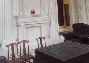 China Indoor Natural Stone Fireplaces , Suny White Marble Electric Fireplace wholesale