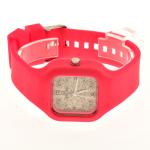 Red Color Silicone Square Watch Water Resistant With Quartz Movement