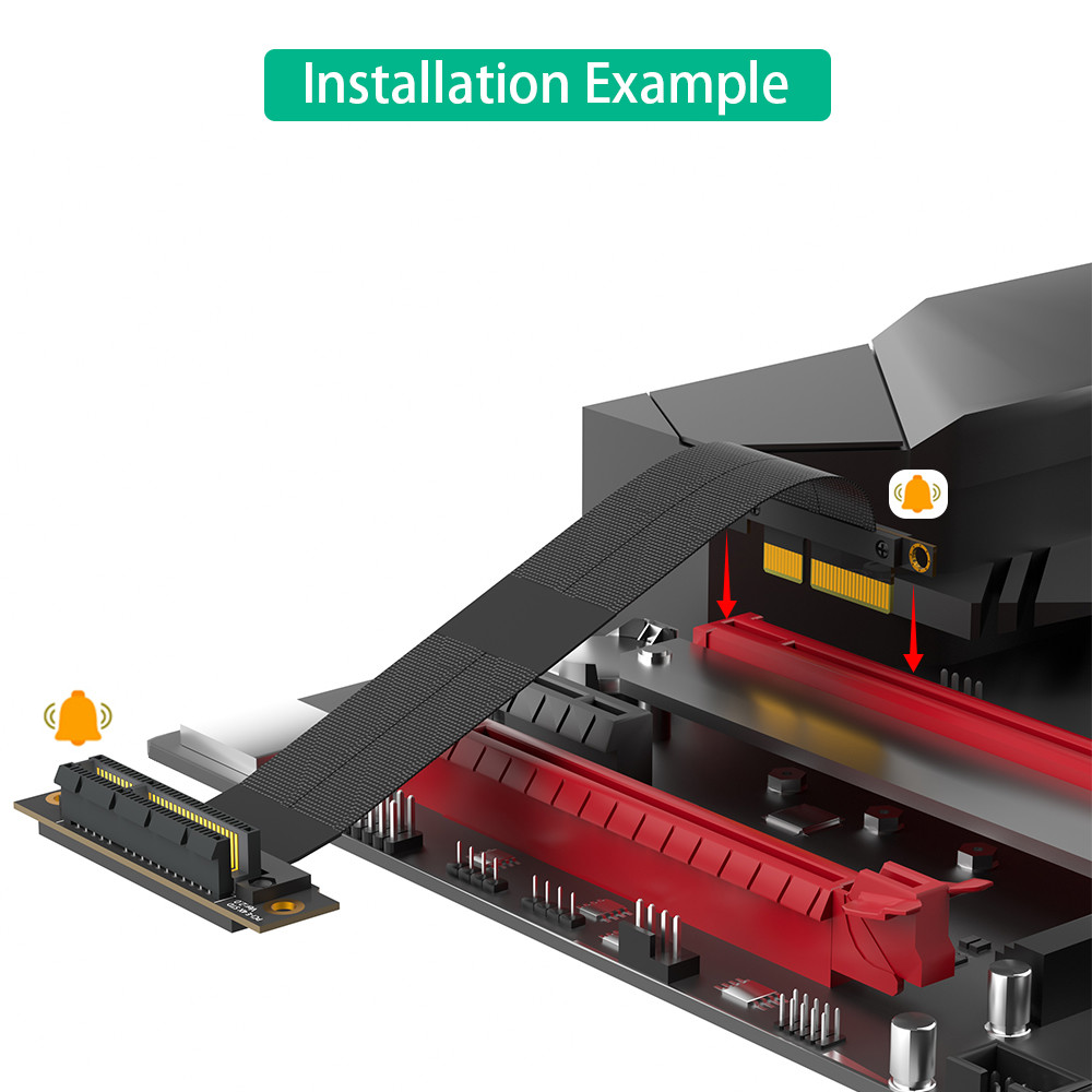 90° Reverse PCI-E Slot PCI-e 4X Extension Cable Upgrade Your Data Transfer Speed