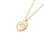 Stainless steel necklace, hanging tag pendant, women's pendant, inlaid with