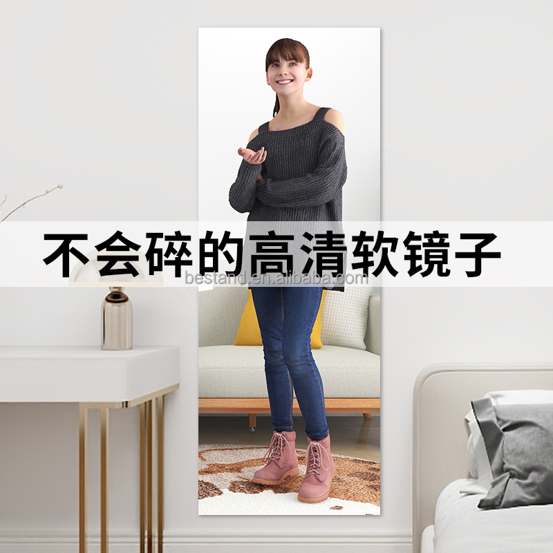 Removable Mirror Stickers Smooth Surface for Home Wall Decorations Self Adhesive