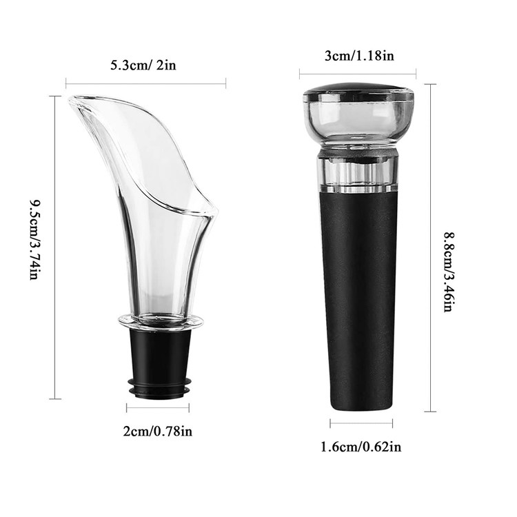 Food Grade Plastic Silicone Wine Stopper And Pourer Kit Modern Design