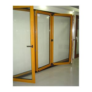 China KDSBuilding Exterior Triple Pane Soundproof Insulated Main Entrance Wooden Folding Door Design wholesale