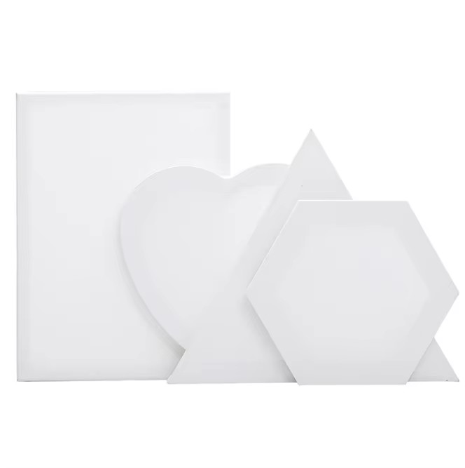 Heart Shaped Stretched Canvas Board Pre Primed Blank Stretched Canvases For Painting