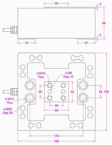 30kN multi axis load cell