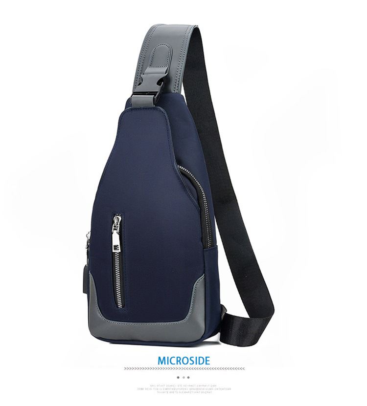 None Decoration Men's Messenger Bag with USB Charging and Multifunctional Design