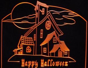 China Halloween Haunted Spooky Led Edge Lit Sign Acrylic 21cm 240vac wholesale