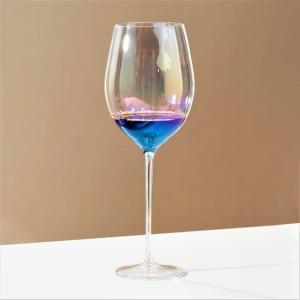 China Rainbow Red Wine Glass Drinking Goblets Long Stem 750ml Lead Free Mouth Blown wholesale