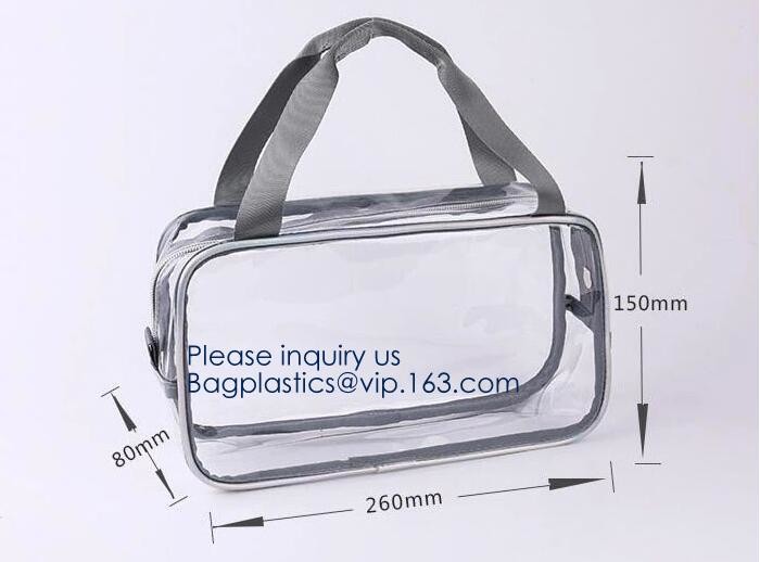 Small Clear PVC Waterproof Bag with Zipper Closure, Mini Portable Transparent Plastic Organizer Pouch for Cosmetic, Make