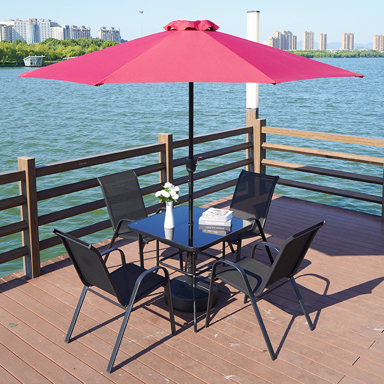 Leisure Outdoor Furniture Metal Teslin Mesh Armchair for Garden Balcony Patio Coffee
