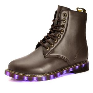 China Winter Leather Rechargeable LED Sneakers For Adult 35 - 45 Size Breathable wholesale