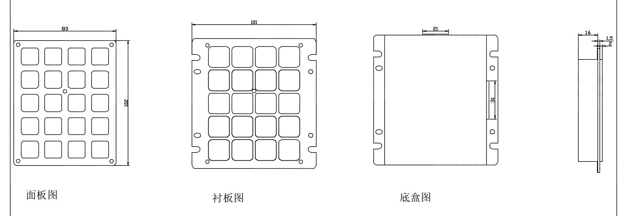Vandal Proof Personalized Keyboard 9 Pin 20 Keys Type Stainless Steel Material