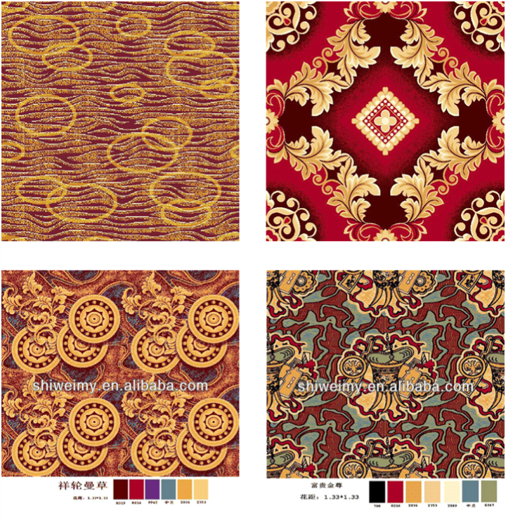 Oriental Handmade Woollen Carpet , Woven Wool Area Rugs Jacquard Style