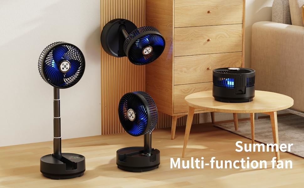 Socool Fan 20000mAh 9th Speed Colour Screen 8h Timing Folding Fan USB Emergency Power Supply Charging Type-C LED Adjustable Table Fan
