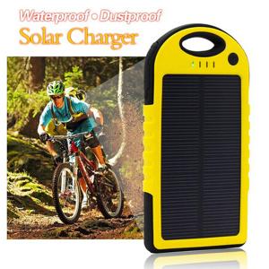 China Dustproof double usb solar mobile phone battery charger 5000mAh wholesale