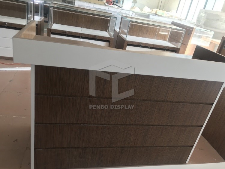 1200*550mm Mobile Display Showcase MDF Veneer 950mm High