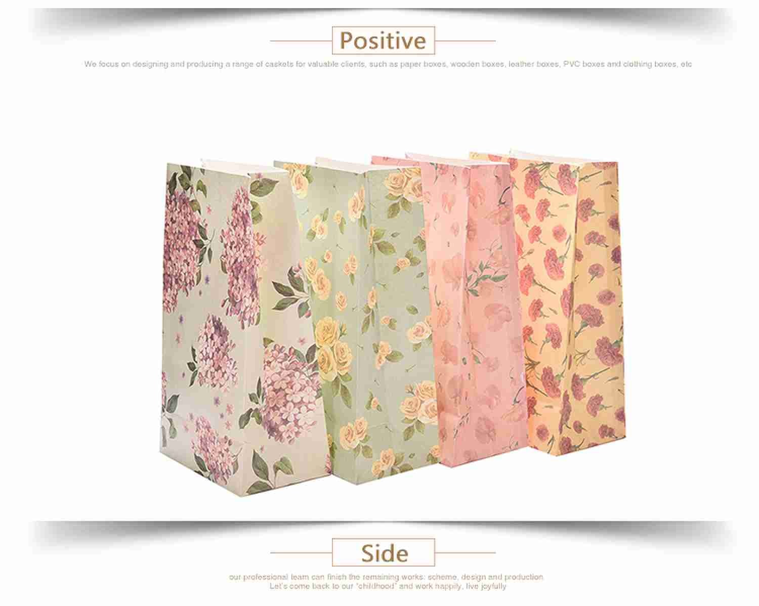 OEM 3 Lb Flower Printing Gift Sweet Paper Bread Bags For Party Favour Wedding