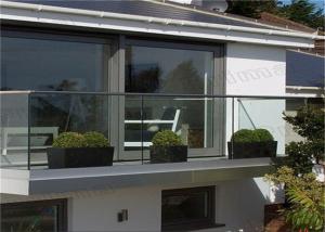 China Outdoor Tempered Glass Balcony Railing Systems , Glass Balustrade Systems For Decking wholesale