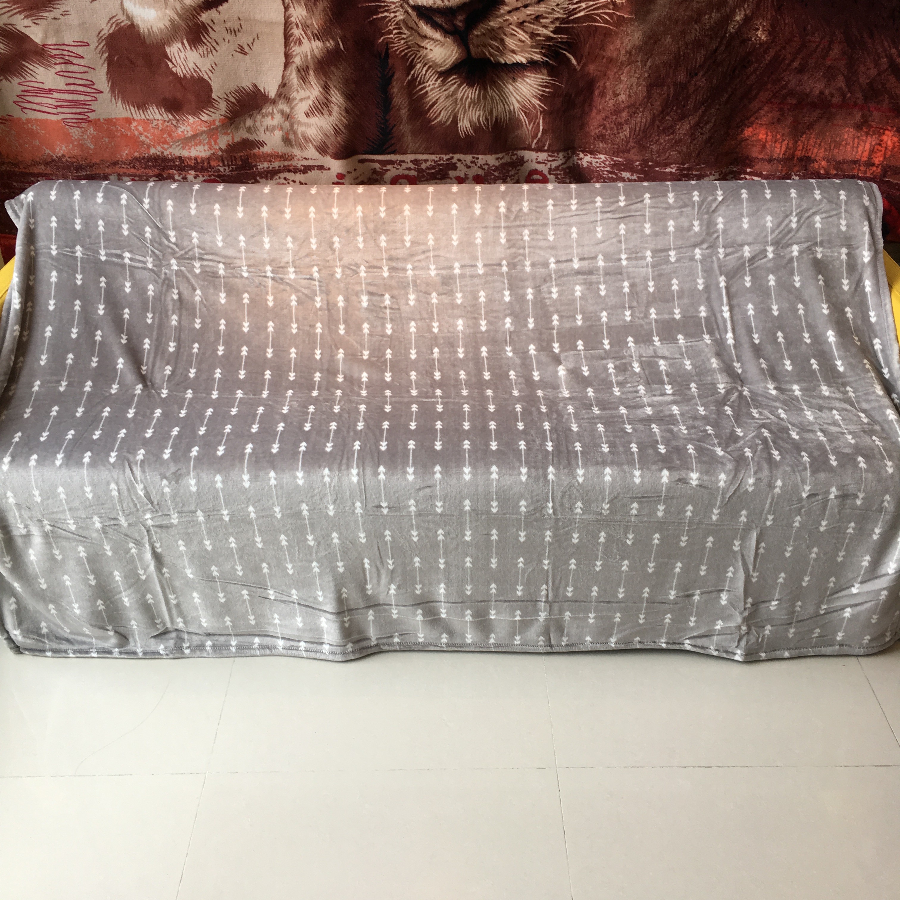 100 Percent Polyester Flannel Print Blanket For Bed Sets / Bathrobes Shrink Resistant