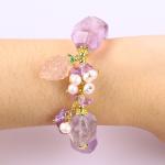 Handmade Gemstone Bracelet Adjustable Charms Amethyst Bracelets Natural Stone