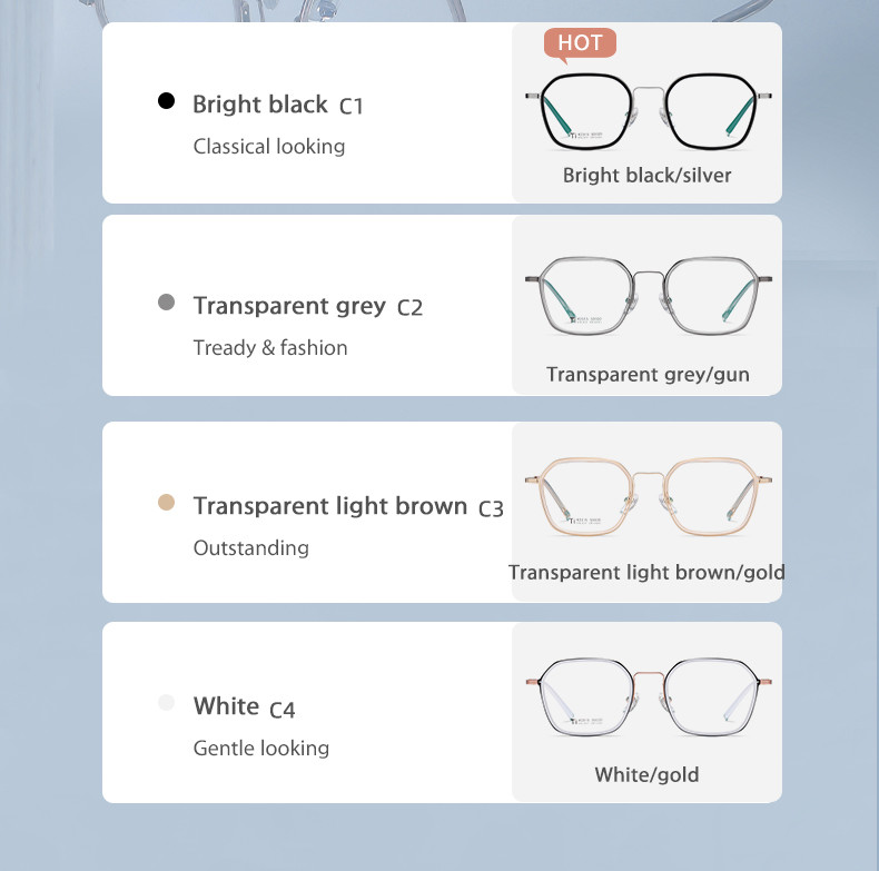 Super Elastic Acetate Titanium Glasses , For Ultra Light Glasses Adults